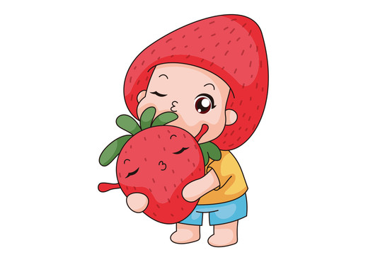 草莓果蔬水果人卡通形象