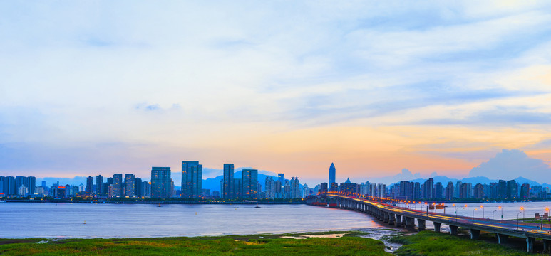 温州瓯越大桥夜景高清全景图