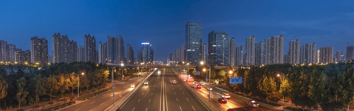 济南北园高架路齐鲁大道夜景