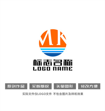 MK字母标志科技logo