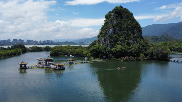 肇庆七星岩航拍美景