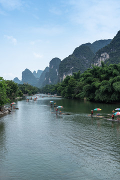 广西桂林阳朔遇龙河景区风光