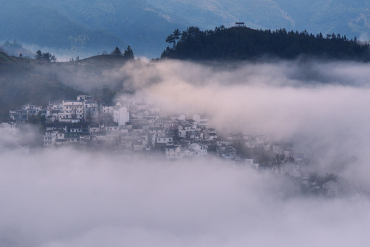 江南山水田园山村