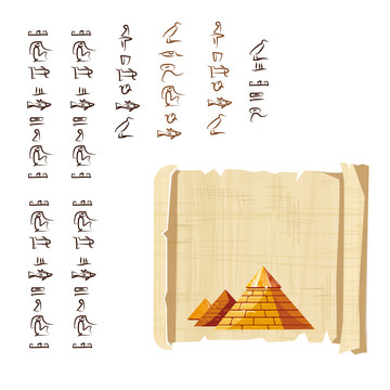 金字塔藏宝图 象形文字插图