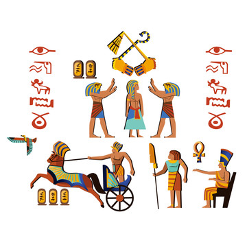 古埃及法老文字插图