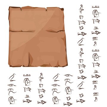 古埃及文字布纸插图