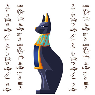 埃及神圣黑猫石雕插图