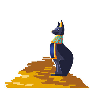 埃及沙漠神圣黑猫插图