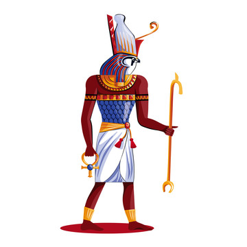 古埃及老鹰 神兽人物插图