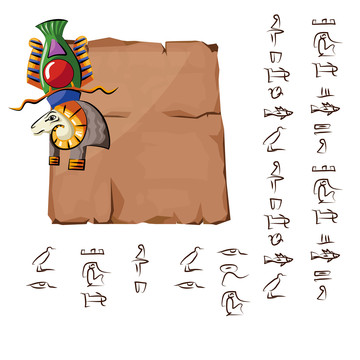 埃及古老神像文字插图