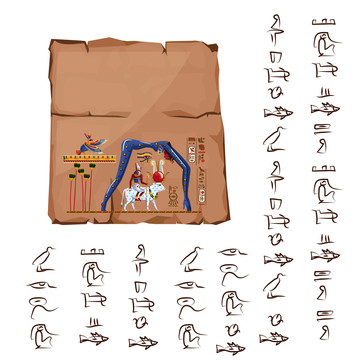古老埃及图腾文字插图