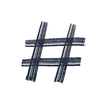 黑色Hashtag笔刷插图