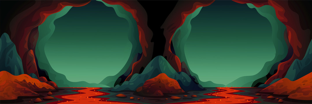 红绿色双洞穴插图