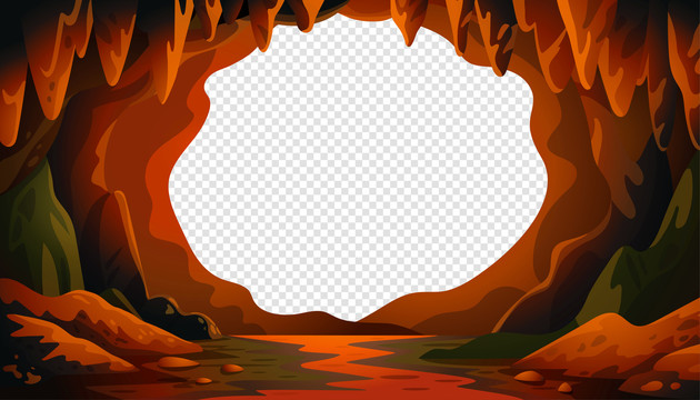 橘红色洞穴插图