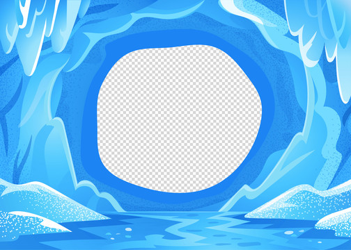 冰雪蓝色洞穴插图