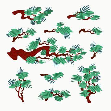 绿色松木插图