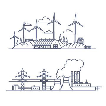 工厂污染对比 绿能发电插图