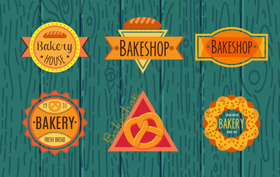 面包店标签logo插图