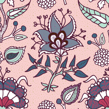 粉红色植物花纹背景