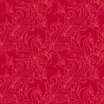 红色古典花纹背景