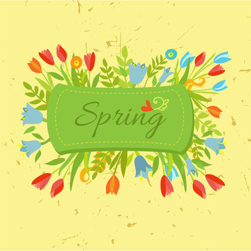 可爱春天花卉logo插图