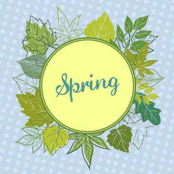 春天绿色叶片logo插图