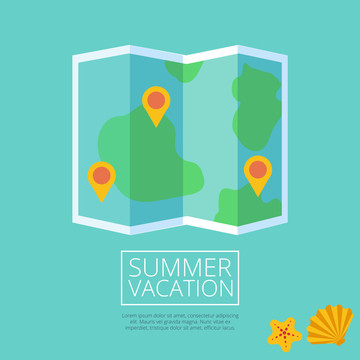 夏日度假地图海报封面