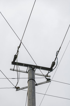 国家电网电线杆电力系统特写