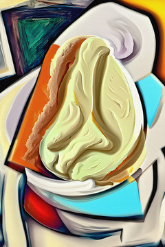 冰淇淋抽象装饰画