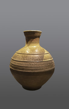 西汉青釉陶壶