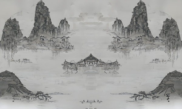 中国山水水墨画装饰画