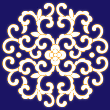 描金白花缠枝纹