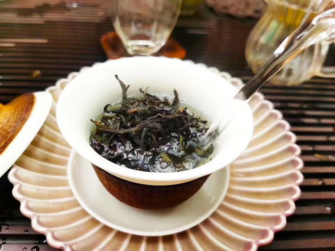 大红袍茶水特写