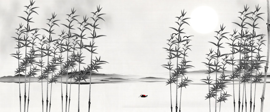 墨竹背景墙