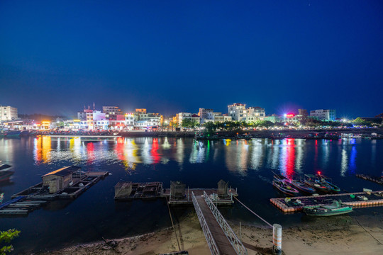 海南潭门千年渔港小镇之夜