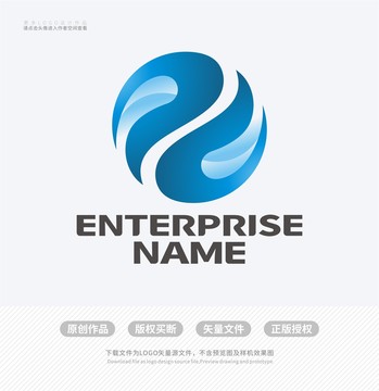 Z字母太极鱼LOGO标志