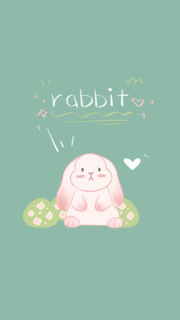 粉色卡通垂耳兔