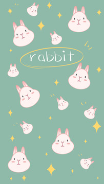 兔年兔头卡通兔子壁纸