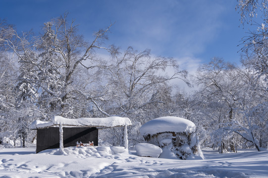 大雪中的小屋