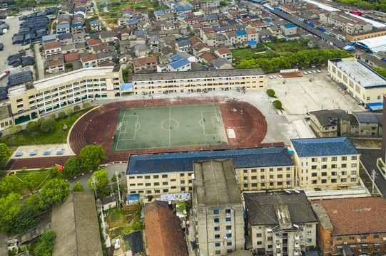 宜都市枝城小学航拍