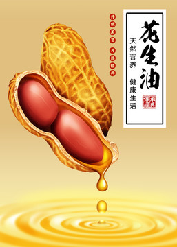 花生油包装插画