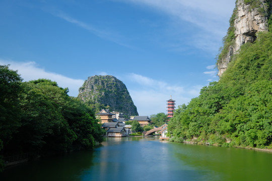 广西桂林山水两江四湖木龙湖