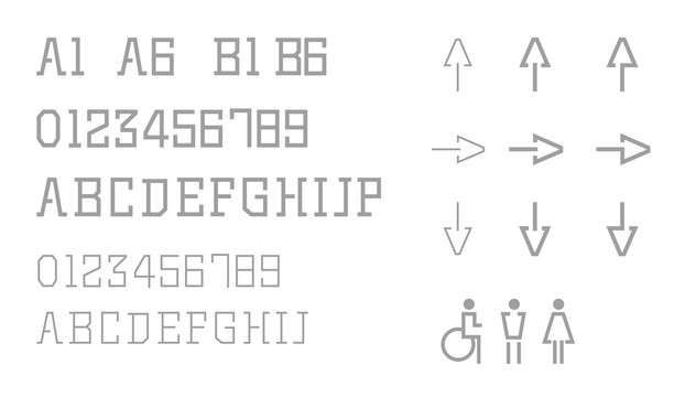 导视符号数字字母