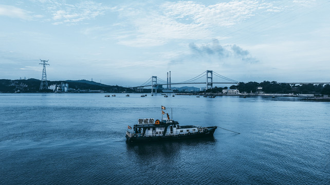 汕头海湾航拍空镜