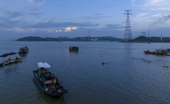 广东潮汕海湾清晨