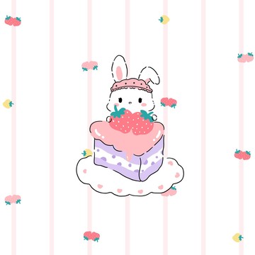甜品兔子卡通图案
