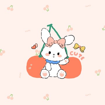 樱桃兔子卡通图案