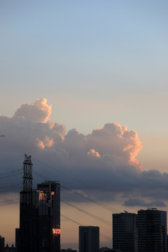 城市夕阳