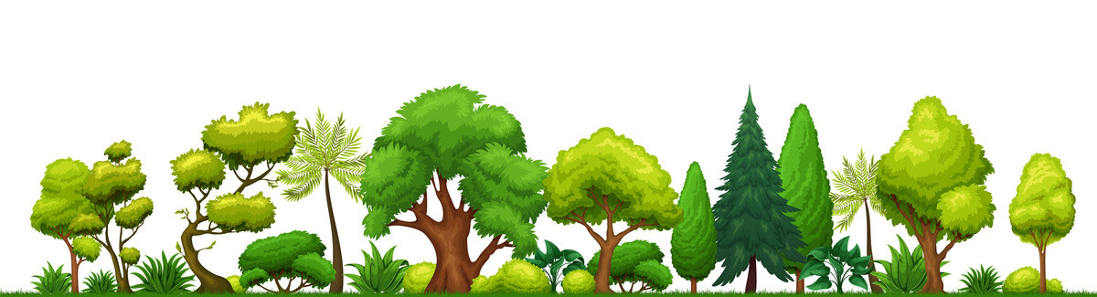 绿色树木矢量插图