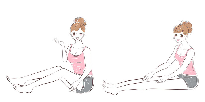 手绘风女人保养腿部2步骤插图